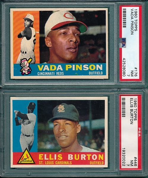 1960 Topps Lot of (5) W/ #176 Pinson PSA 7
