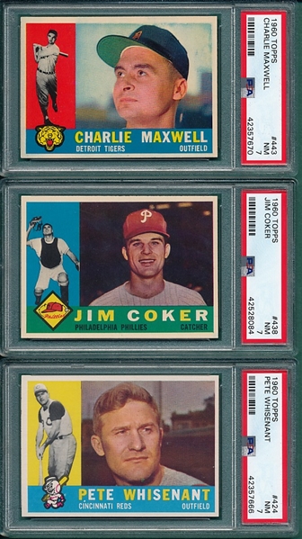 1960 Topps Lot of (5) W/ #176 Pinson PSA 7