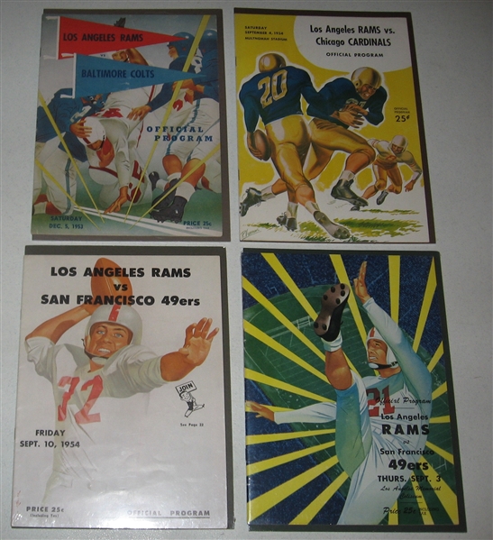 1947-54 Los Angeles Rams Football Programs, Lot of (15)