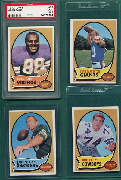 1970 Topps Football Lot of (92) W/ Starr & Alan Page PSA