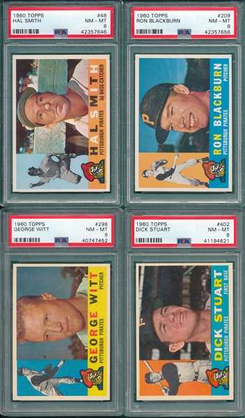 1960 Topps Lot of (4) W/ #48 Hal Smith PSA 8