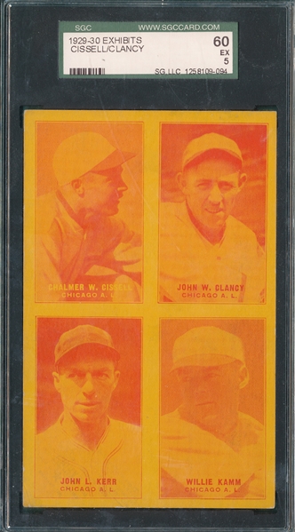 1929-30 Exhibits 4 On 1, Cissell/Clancy, SGC 60 *Yellow* *PC Back*