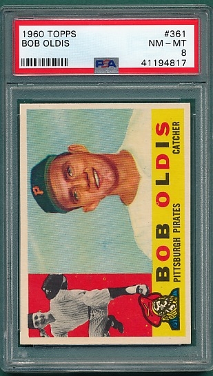 1960 Topps #361 Bob Oldis PSA 8 