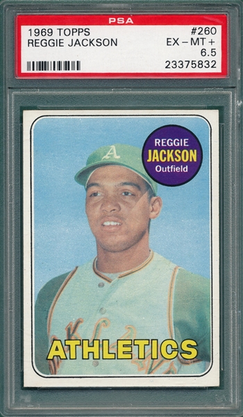 1969 Topps #260 Reggie Jackson PSA 6.5 *Rookie*