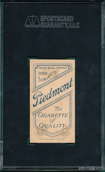 1909-1911 T206 Elberfeld, Fielding, Piedmont Cigarettes SGC 70