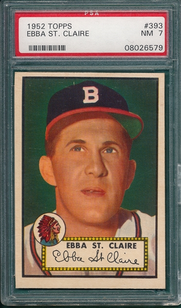 1952 Topps #393 Ebba St. Claire PSA 7 *Hi #*