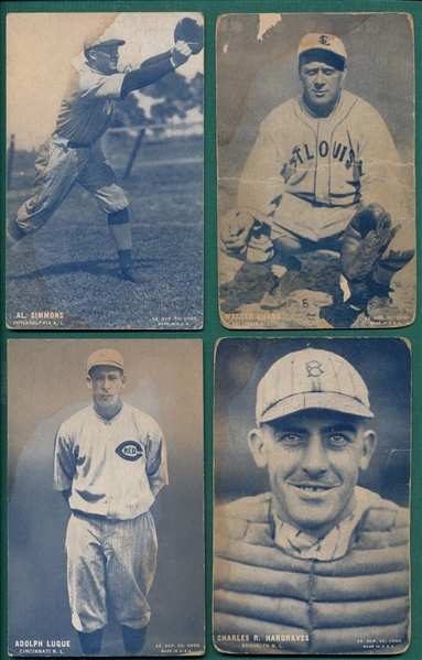 1928 Exhibits, PC Backs, Lot of (8) W/ Simmons