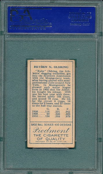 1911 T205 Oldring Piedmont Cigarettes PSA 4