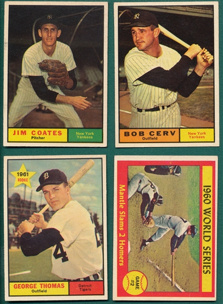 1961 Topps Lot of (16) W/ Mantle & High Numbers