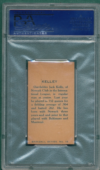 1912 C46 #15 Jack Kelley, Imperial Tobacco, PSA 5