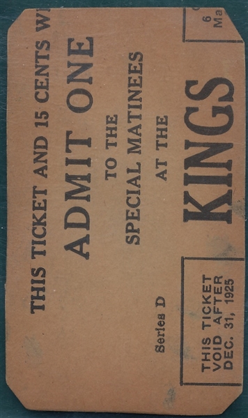 1922 E120 George Kelly American Caramel, *Kings Ad Sheet Back*