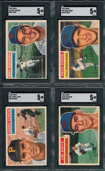1956 Topps Lot of (12) W/ #34 Brewer SGC 5