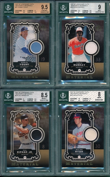 2007 Legendary Cuts Masterful Materials Lot of (4) W/ Yount BGS 9.5