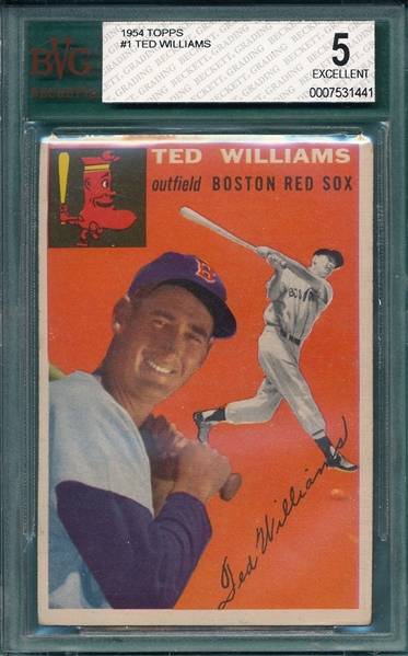 1954 Topps #1 Ted Williams BVG 5 