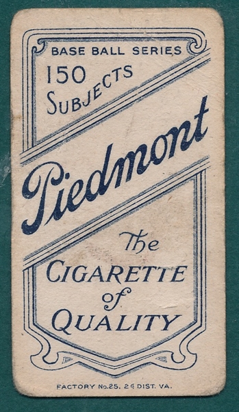 1909-1911 T206 Evers, Portrait, Piedmont Cigarettes
