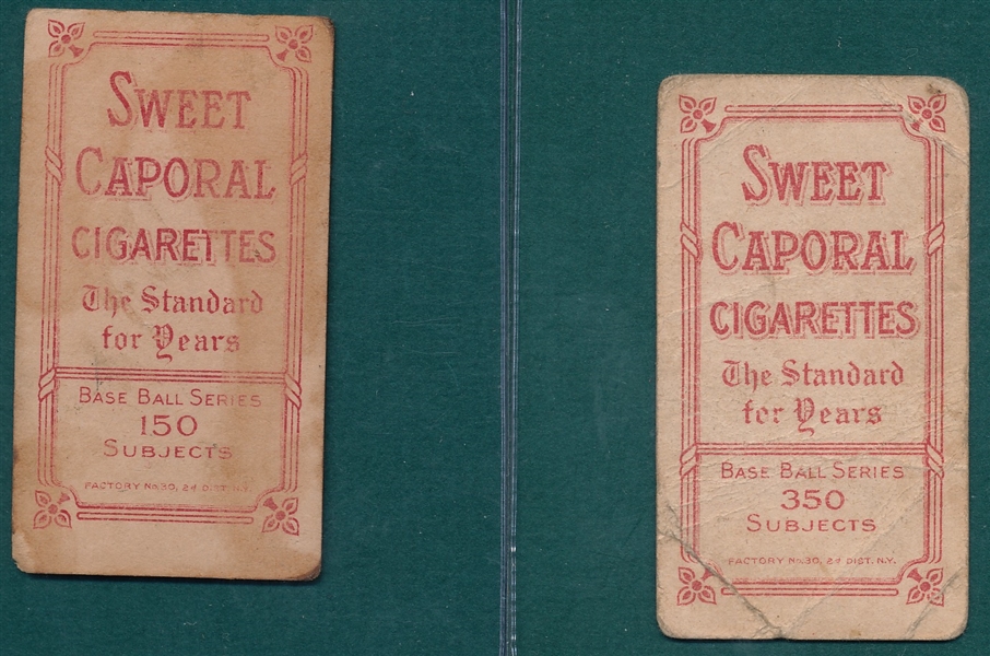 1909-1911 T206 Chase, White & Dark Cap, Lot of (2), Sweet Caporal Cigarettes 