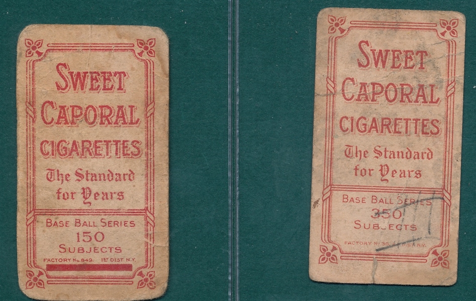 1909-1911 T206 Bresnahan, Lot of (2), Sweet Caporal Cigarettes 