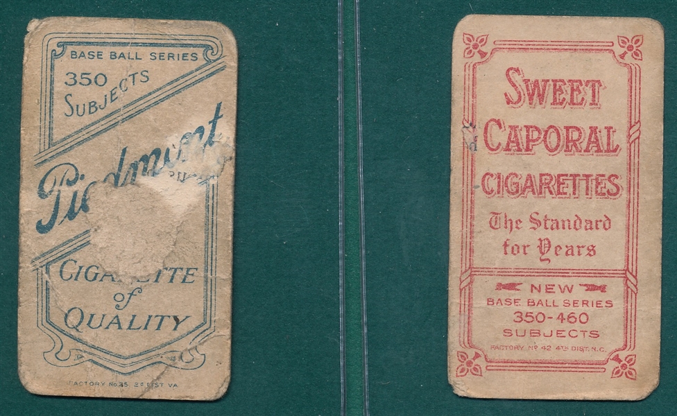 1909-1911 T206 McGraw, Lot of (2), Sweet Caporal Cigarettes 
