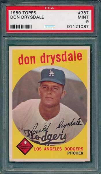 1959 Topps #387 Don Drysdale PSA 9 *MINT*