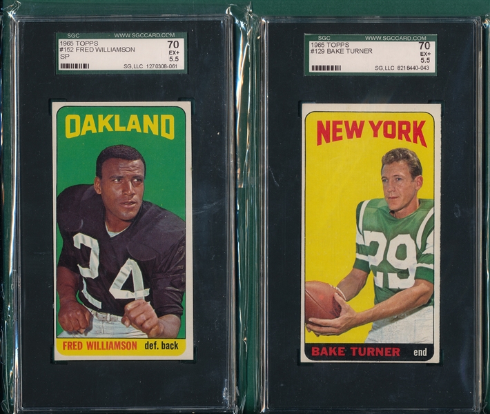 1965 Topps FB Lot of (6) W/ #152 Fred Williamson SGC 70