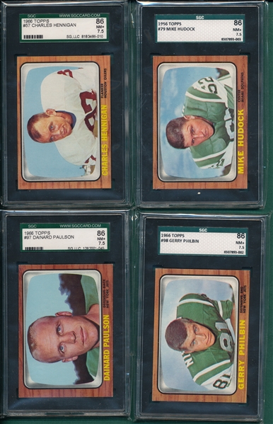 1966 Topps FB Lot of (6) W/ #126 Ron Mix SGC 86