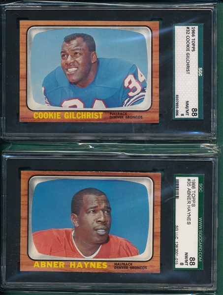 1966 Topps FB Lot of (5) W/ #32 Gilcrist SGC 88