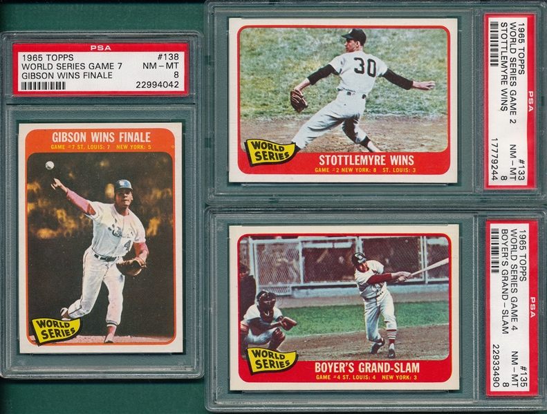 1965 Topps World Series Subset Minus One, Lot of (7), W/ PSA 8s