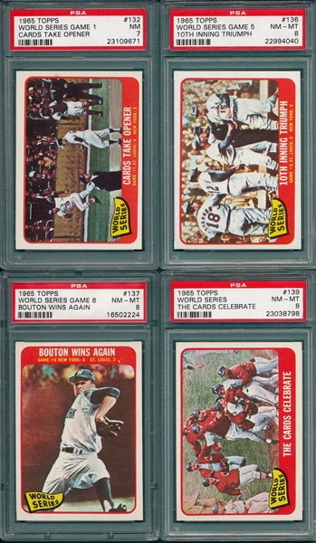 1965 Topps World Series Subset Minus One, Lot of (7), W/ PSA 8s