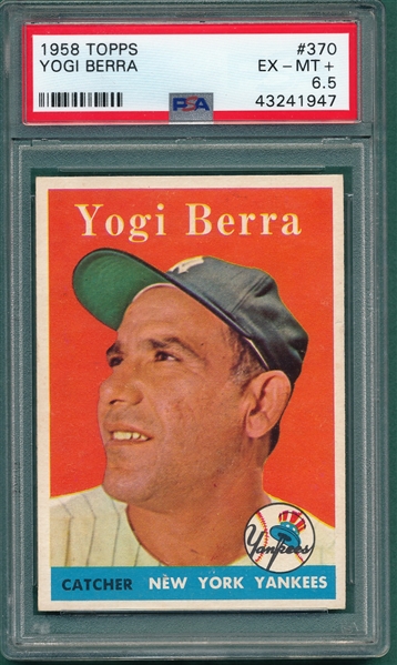 1958 Topps #370 Yogi Berra PSA 6.5