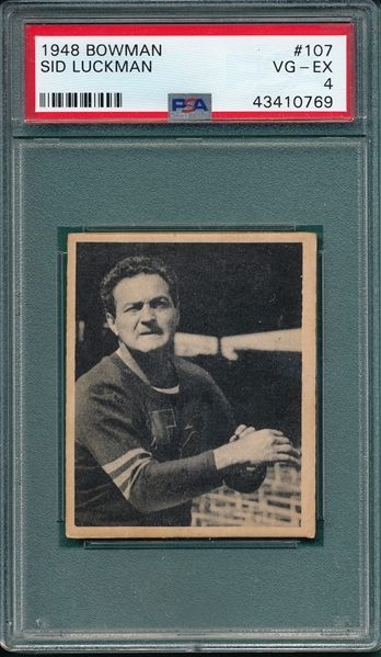 1948 Bowman FB #107 Sid Luckman PSA 4 *Rookie*