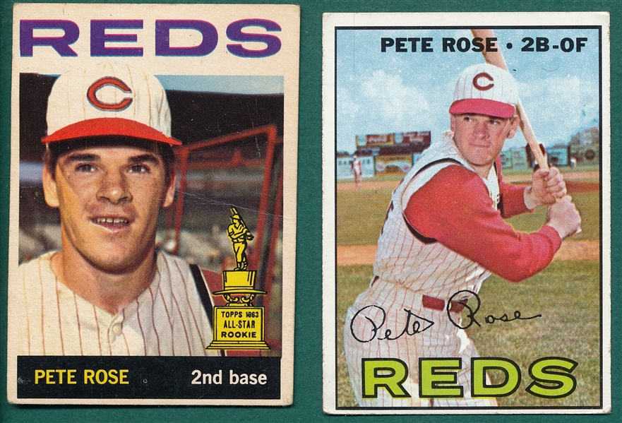 1964/67 Topps Pete Rose, Lot of (2)
