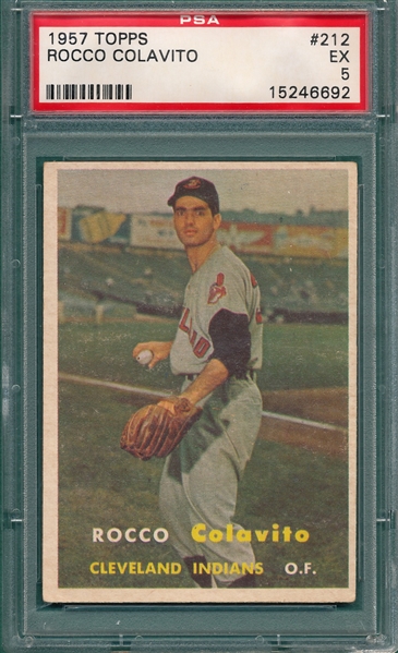 1957 Topps #212 Rocco Colavito PSA 5 *Rookie*