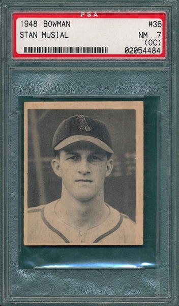 1948 Bowman #36 Stan Musial PSA 7 (OC) *Rookie*