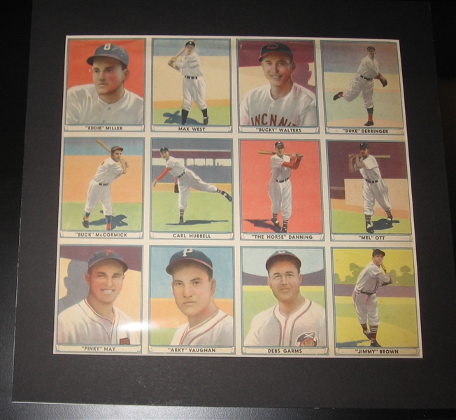 1941 Play Ball (2) Uncut Sheets W/ #1-24, Many HOFers Including Ted Williams