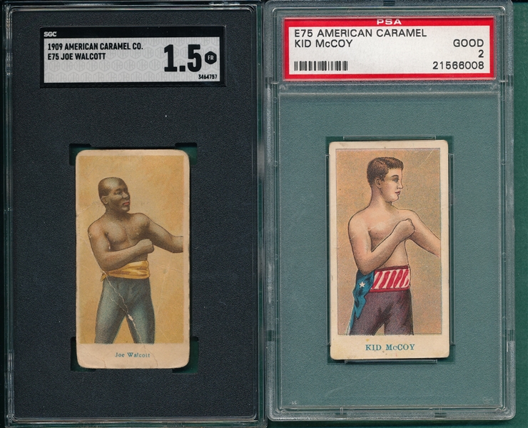 1910 E75 Boxing McCoy PSA & Walcott SGC, American Caramel Co., Lot of (2)