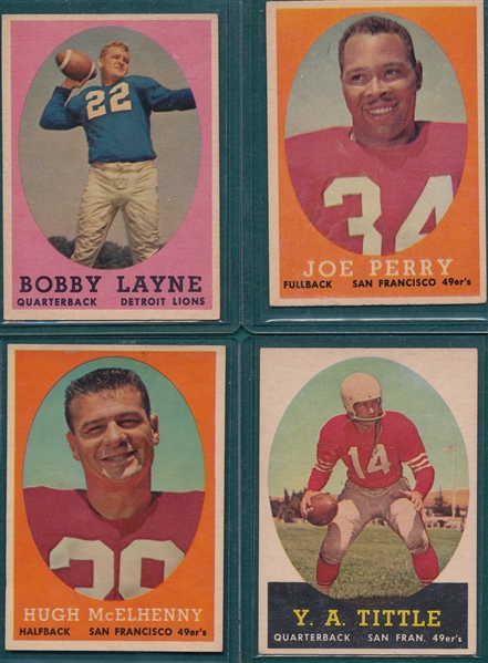 1958 Topps FB Lot of (24) Loaded With HOFers W/ #2 Layne