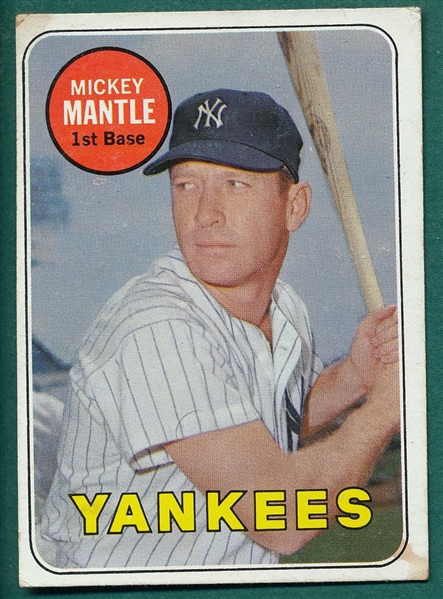 1969 Topps #500 Mickey Mantle *White Letters*