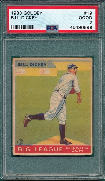 1933 Goudey #19 Bill Dickey PSA 2