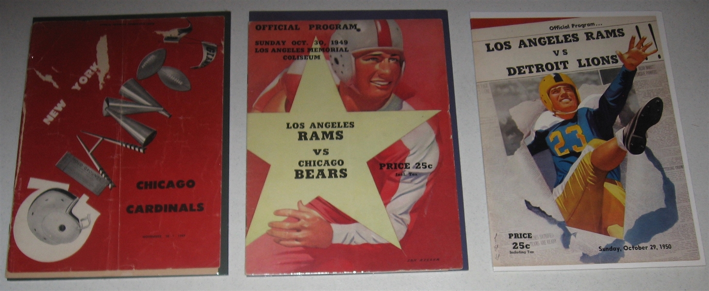 1947-54 Los Angeles Rams Football Programs, Lot of (15)