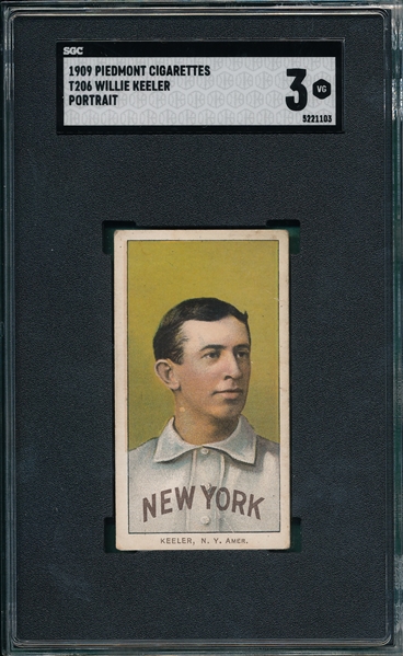 1909-1911 T206 Keeler, Portrait, Piedmont Cigarettes SGC 3