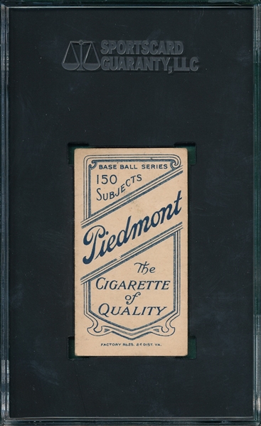 1909-1911 T206 Keeler, Portrait, Piedmont Cigarettes SGC 3