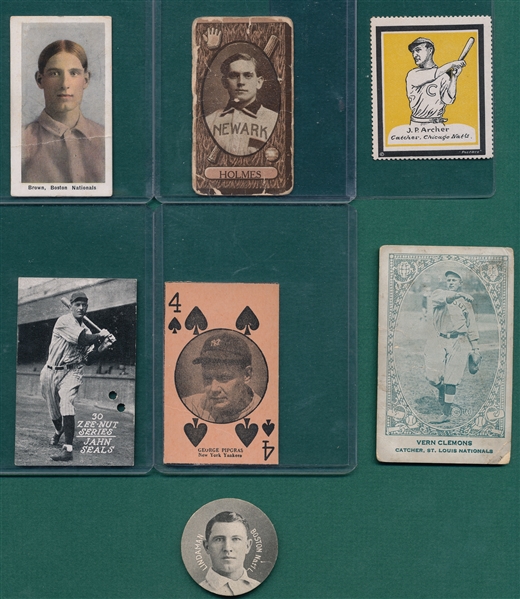 1910-1930 Iowa Players Lot of (7) W/ Lindaman, Colgan Chip