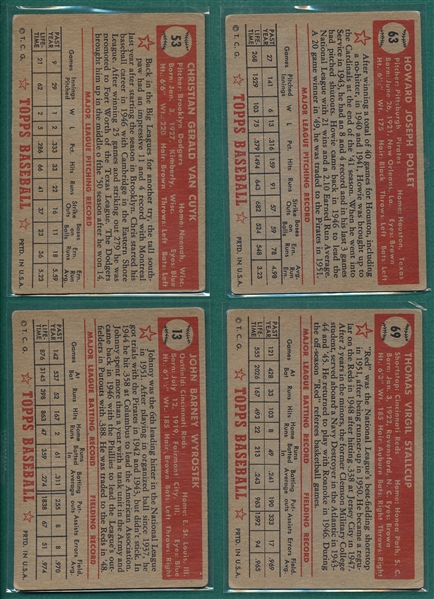 1952 Topps Lot of (29) W/ #53 Van Cuyk