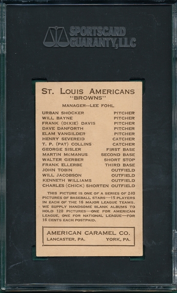1922 E120-240 Walter Gerber American Caramel Co., SGC 7 *Only One Higher*