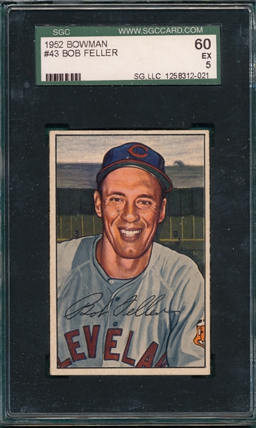 1952 Bowman #43 Bob Feller SGC 60