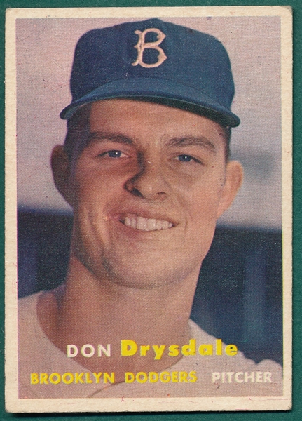 1957 Topps #18 Don Drysdale, *Rookie*