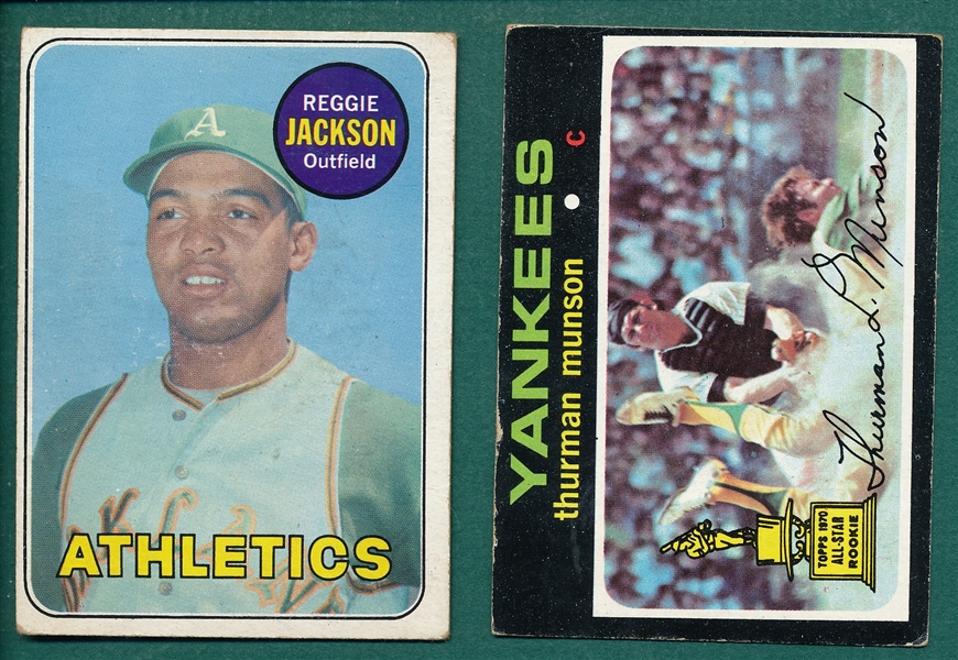 1969 Topps #260 R. Jackson, & 1971 #5 Munson, Lot of (2), *Rookie*