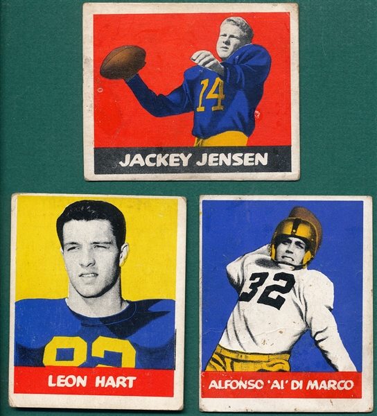 1948 Leaf FB #73 Jensen, #91 Hart & #98 DiMarco, Lot of (3)