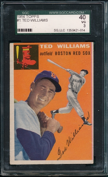 1954 Topps #1 Ted Williams SGC 40