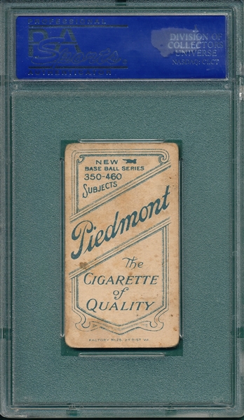 1909-1911 T206 Dougherty, Arm in Air, Piedmont Cigarettes PSA 2